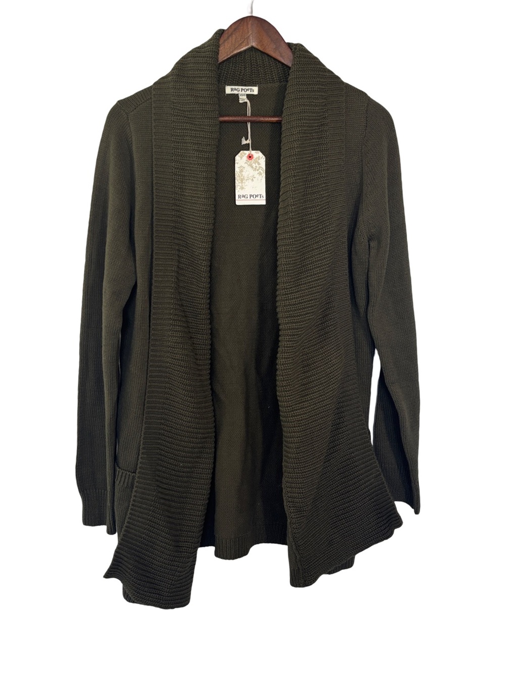 Forest Green Shawl Collar Cardigan Sweater